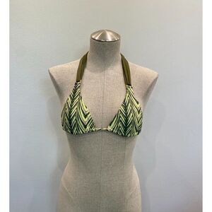 ViX Swimwear Green Triangle Bikini Top Size S